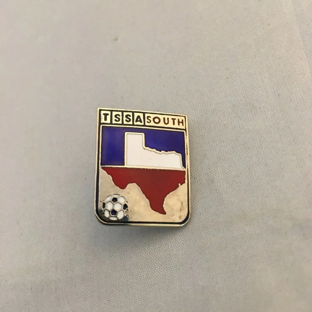 TSSA‎ South TEXAS SOCCER Lapel Pin Red White Blue Silver